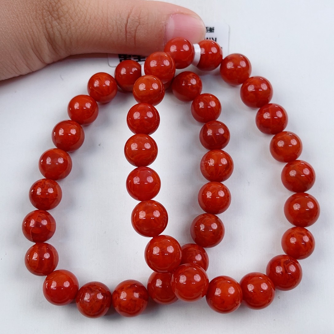 南红玛瑙瓦西单圈10mm（多样式发其一）未镶嵌