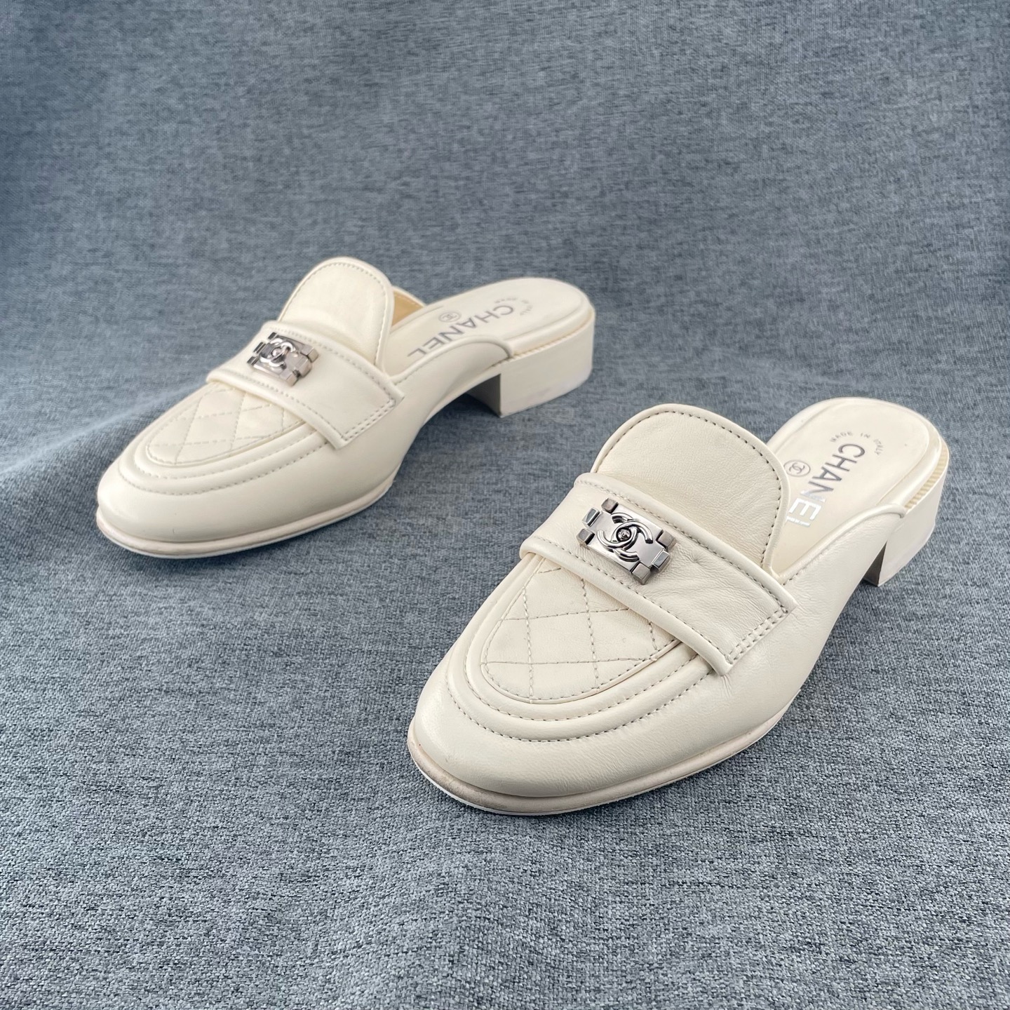 95新 Chanel/香奈儿 香奈儿/CHANEL 36.5码 圆头高跟穆勒拖 D9217