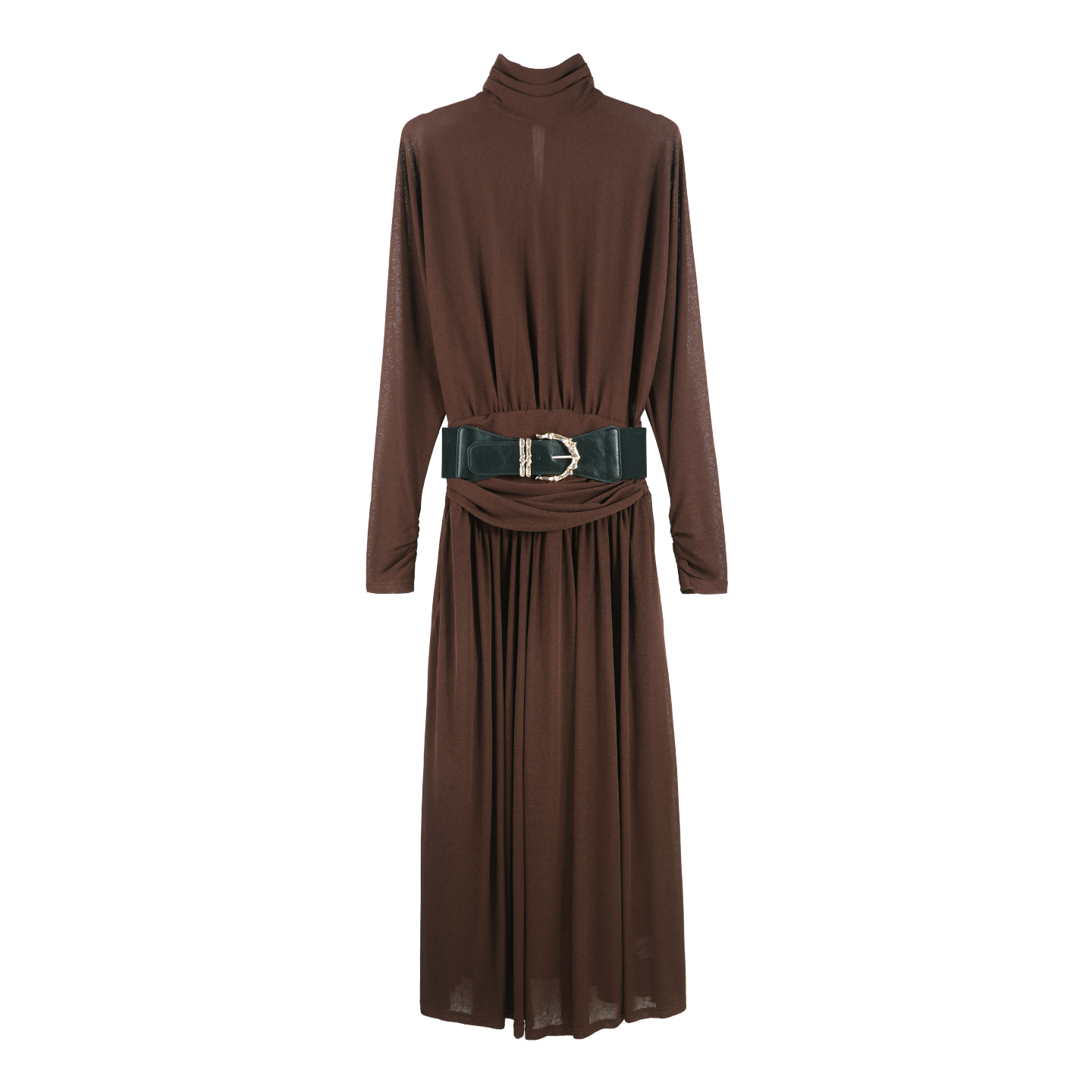 秋款高领蝙蝠袖轻奢秋冬连衣裙SHBZWM652043