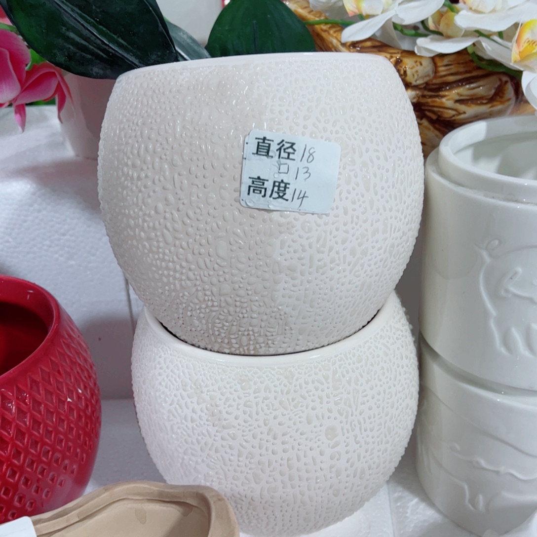 有孔，陶瓷花盆满10米包邮发货