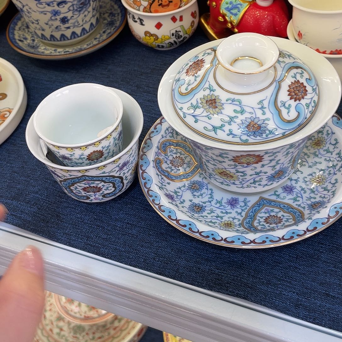 陶景德陶瓷盖碗茶具