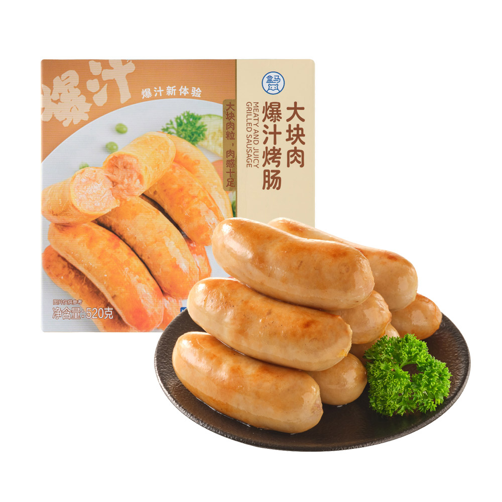 盒马 大块肉爆汁烤肠 520g