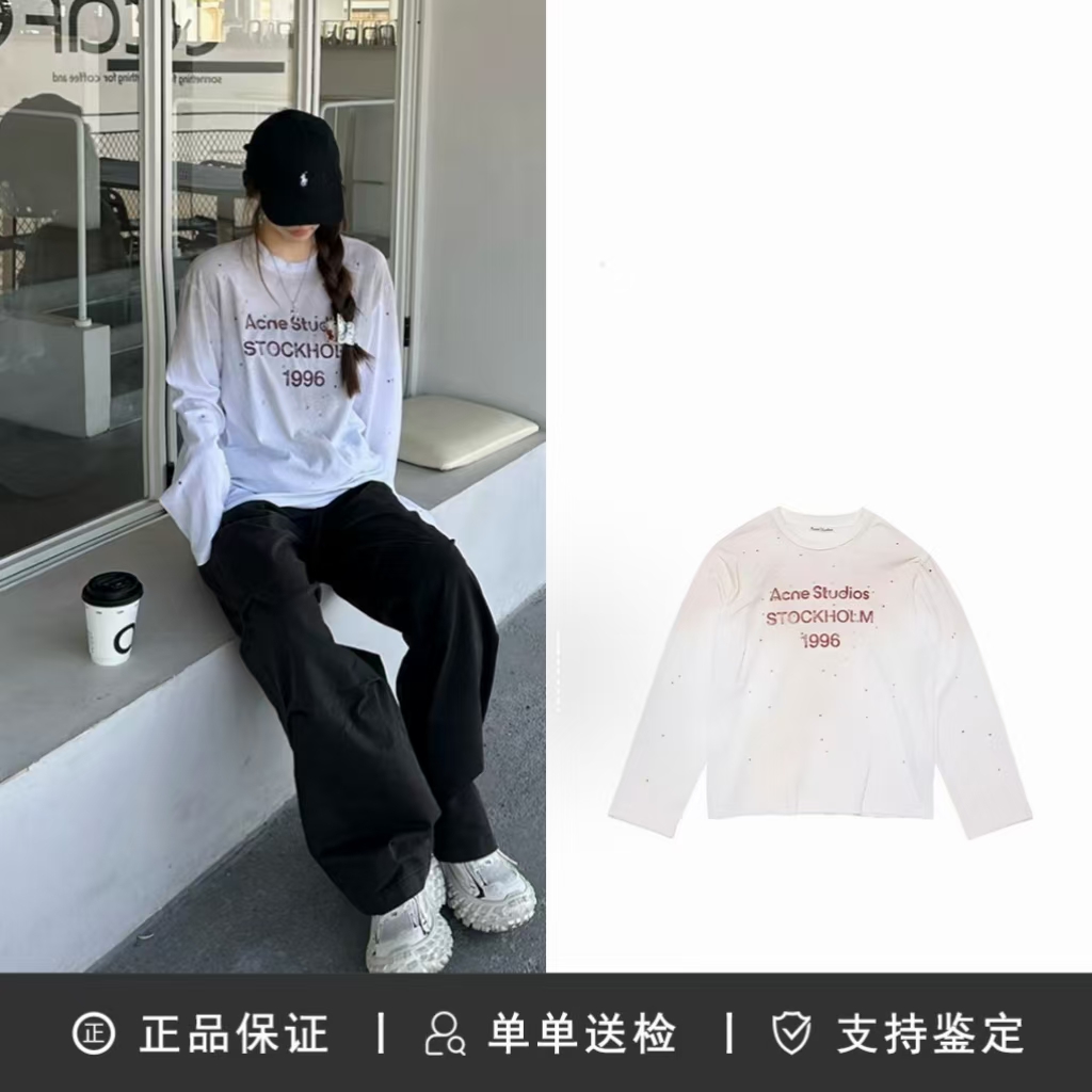 【Jessie专属】Acne 新春限定系列 1996喷绘做旧复古长袖T恤