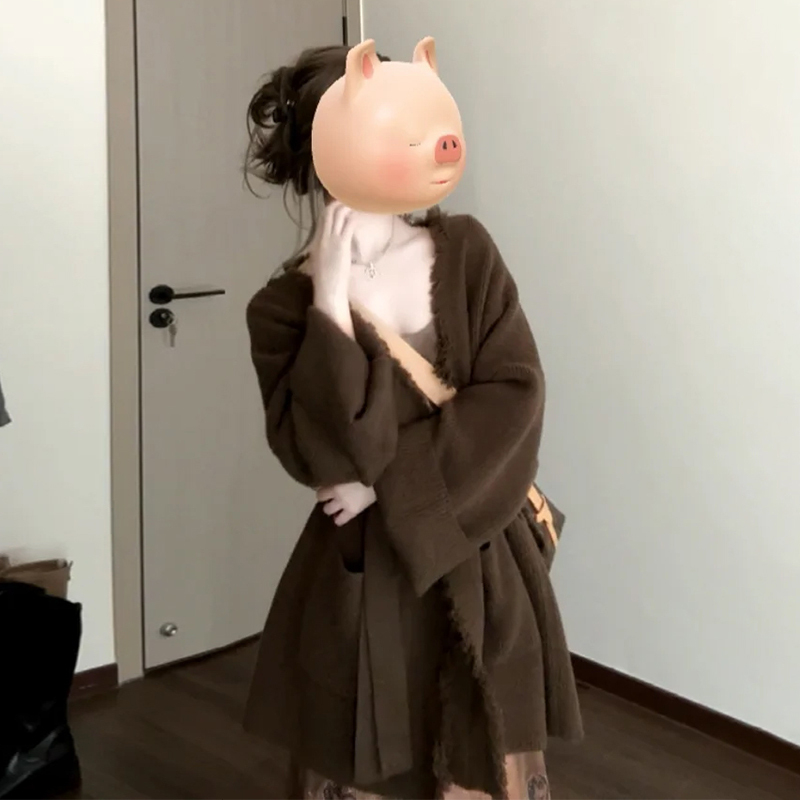 5711韩系慵懒风穿搭针织开衫毛衣女秋冬2025早初秋季新款外套上衣