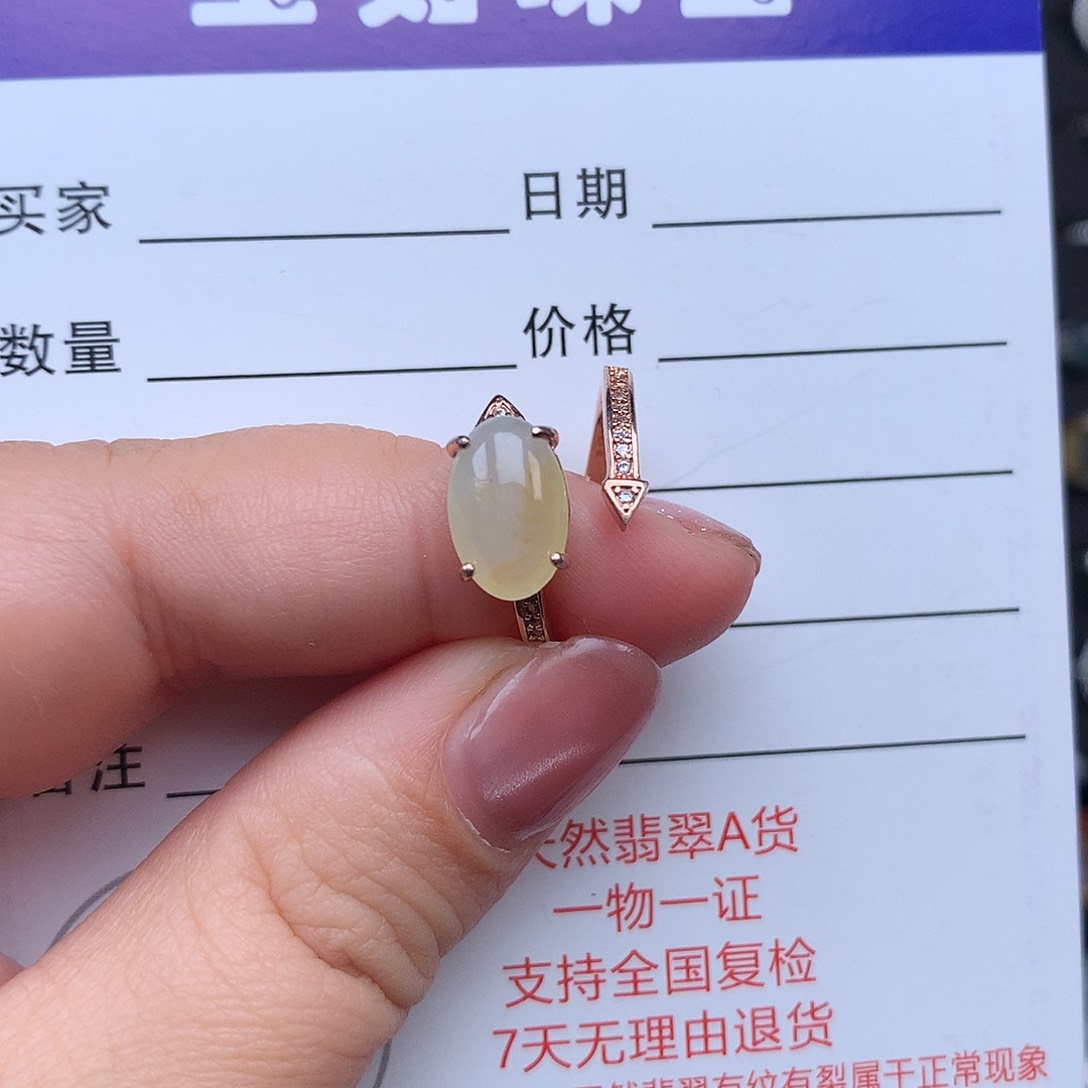 翡翠戒指银S925镶嵌戒指925