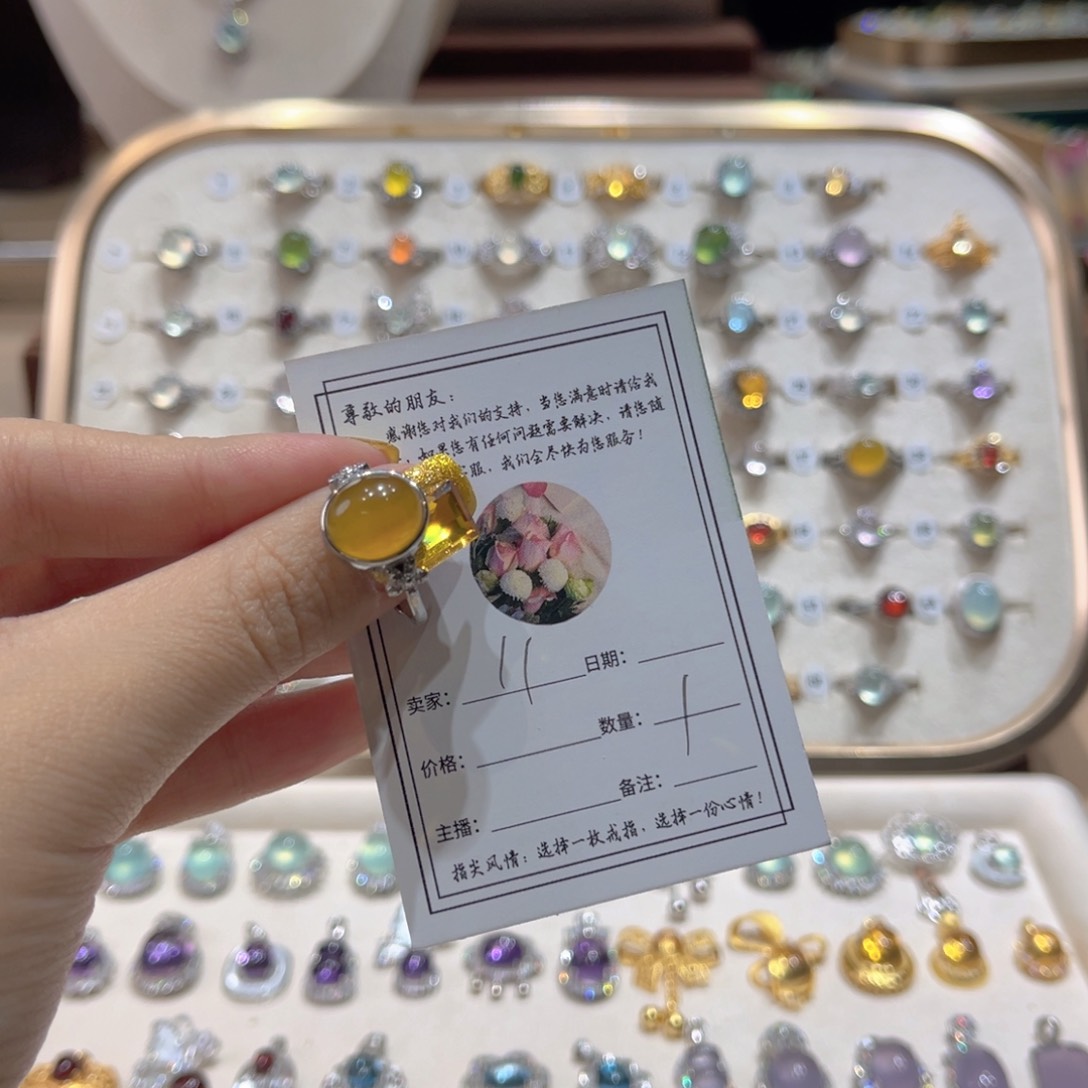 岫玉戒指银S925镶嵌戒指