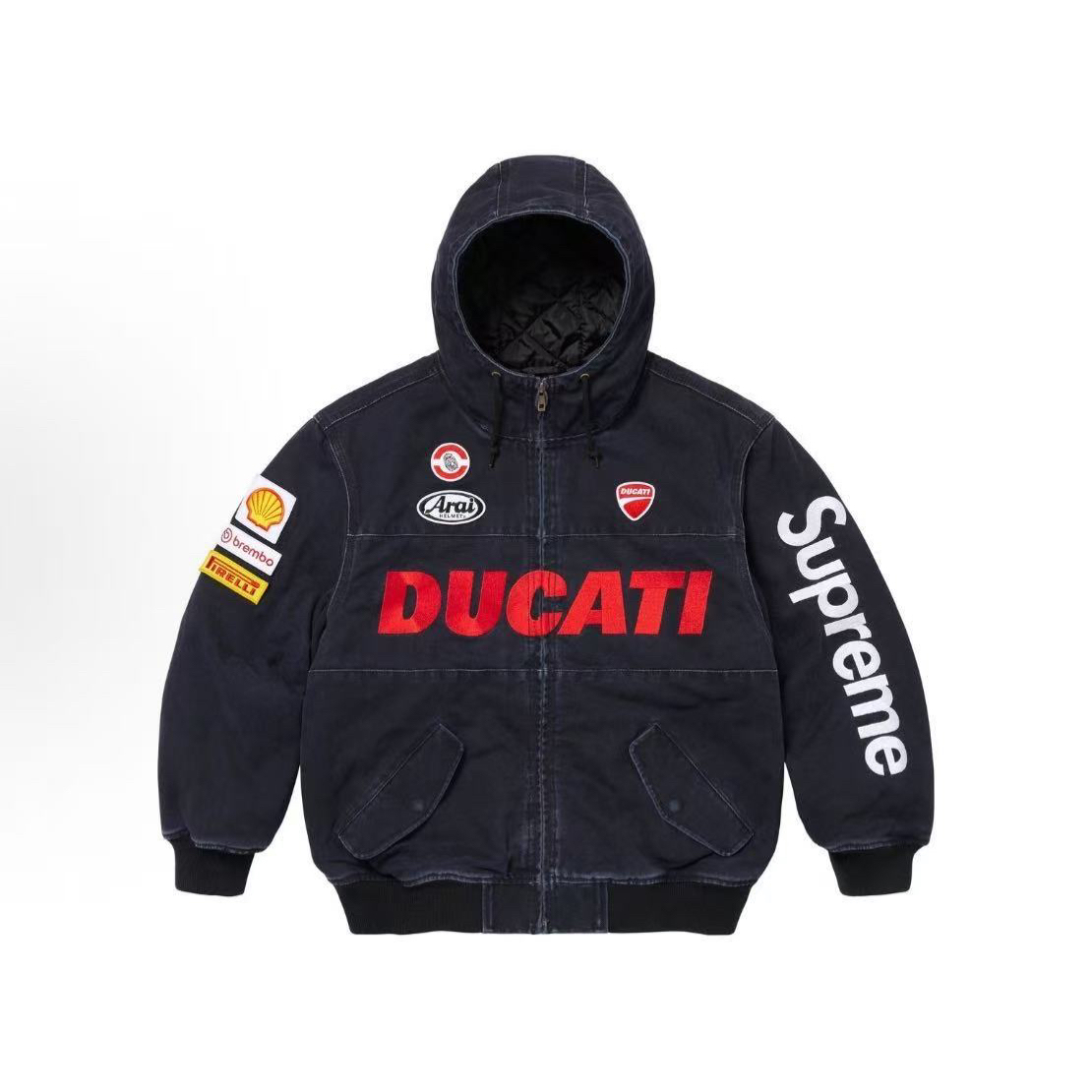 Supreme x DUCATI 联名款 SS24 WEEK16 双口袋拉链连帽赛车美