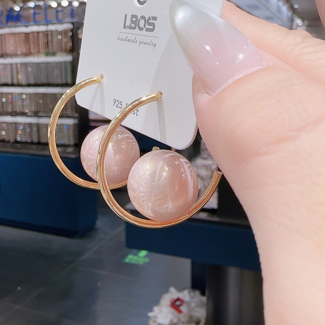 锆石铜合金925银耳环