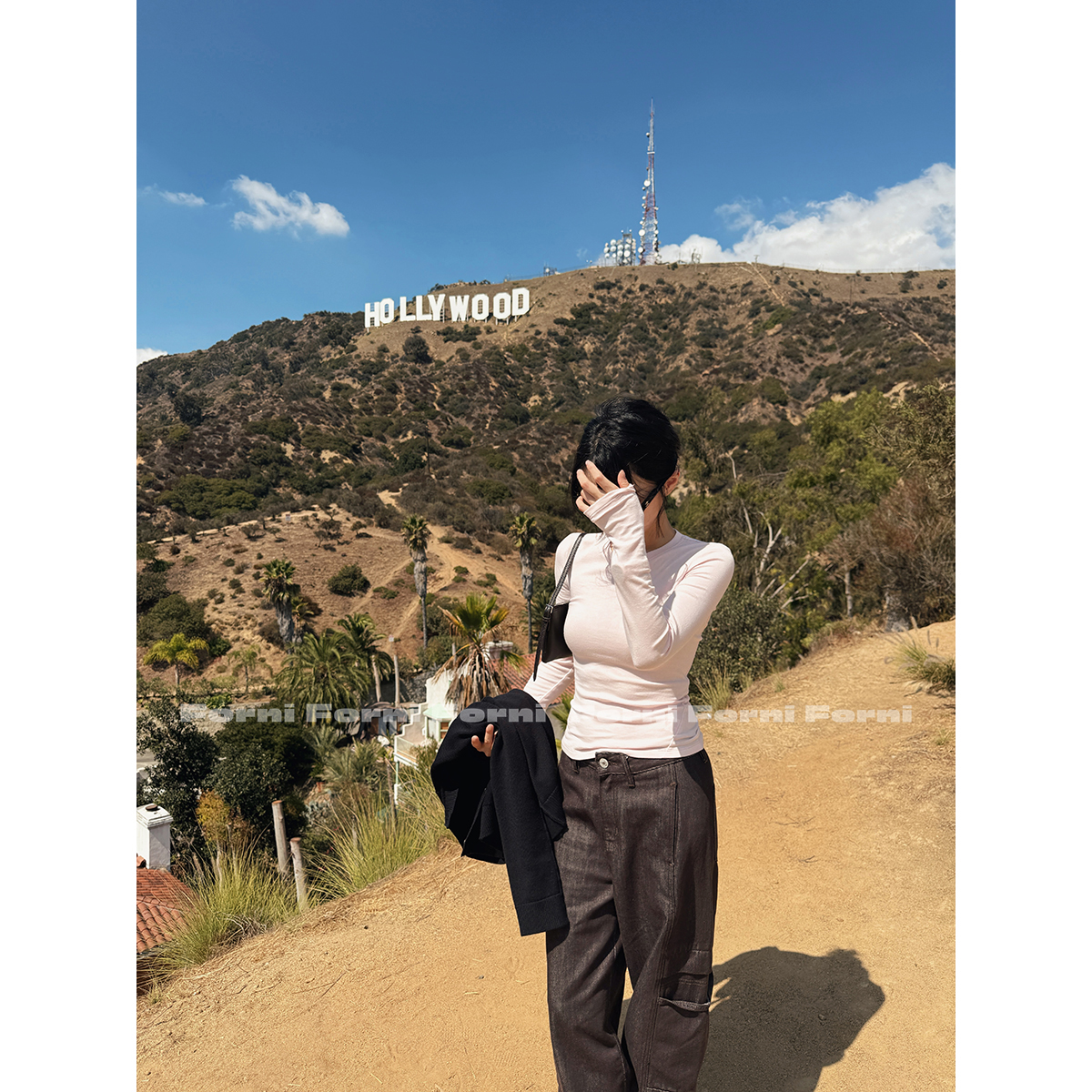 FORNI 锁温肌底tee 亲肤磨毛大圆领修身打底衫 