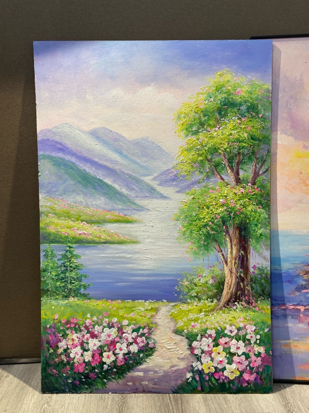 【大树风景】纯手绘油画装饰画入户走廊玄关挂画现代轻奢挂画