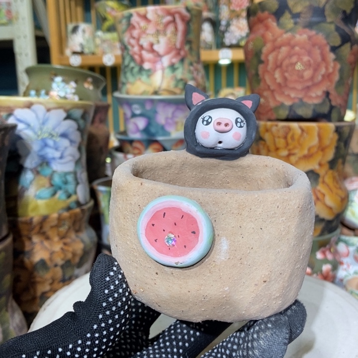 红陶景德镇艺术手绘作品