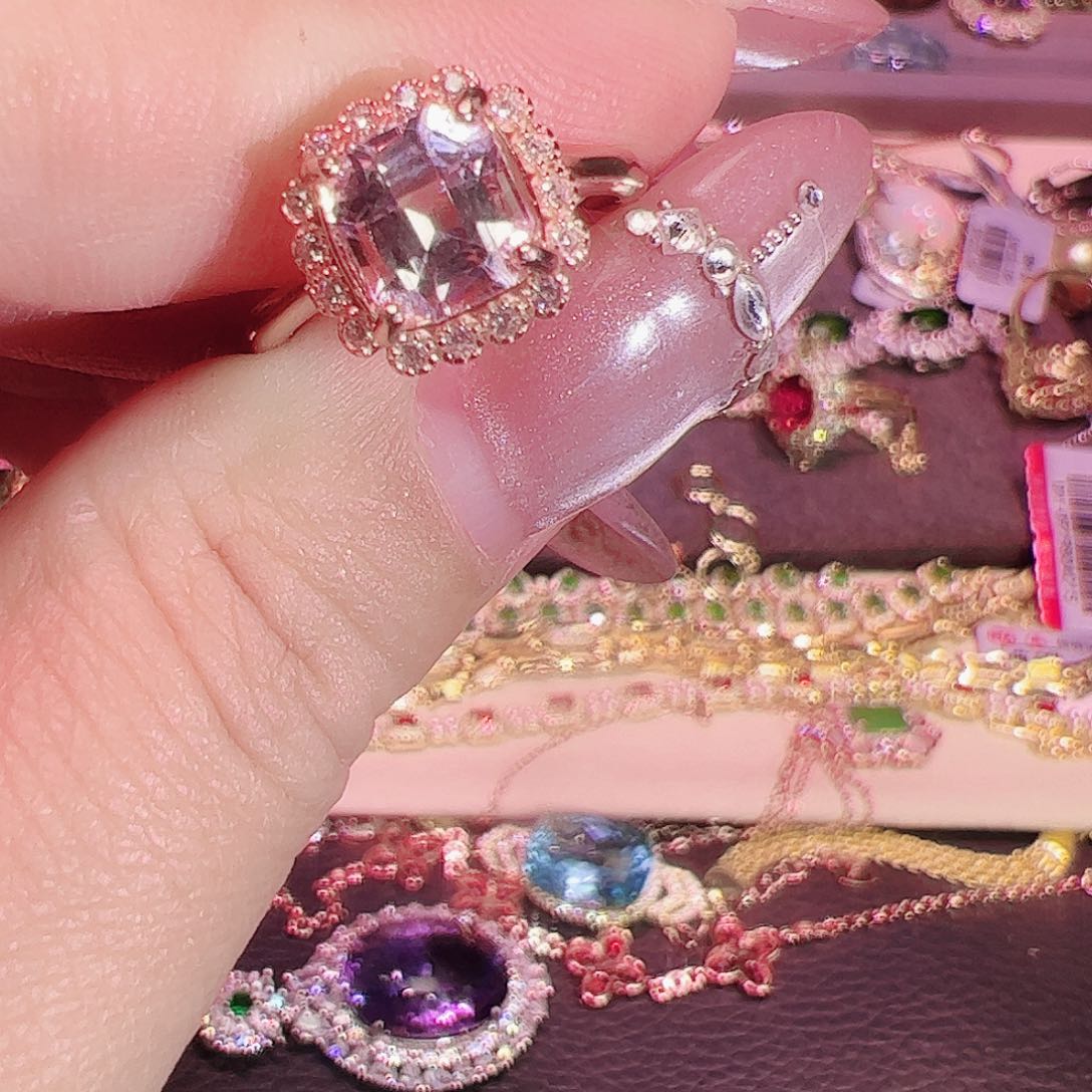 锂辉石戒指银S925镶嵌