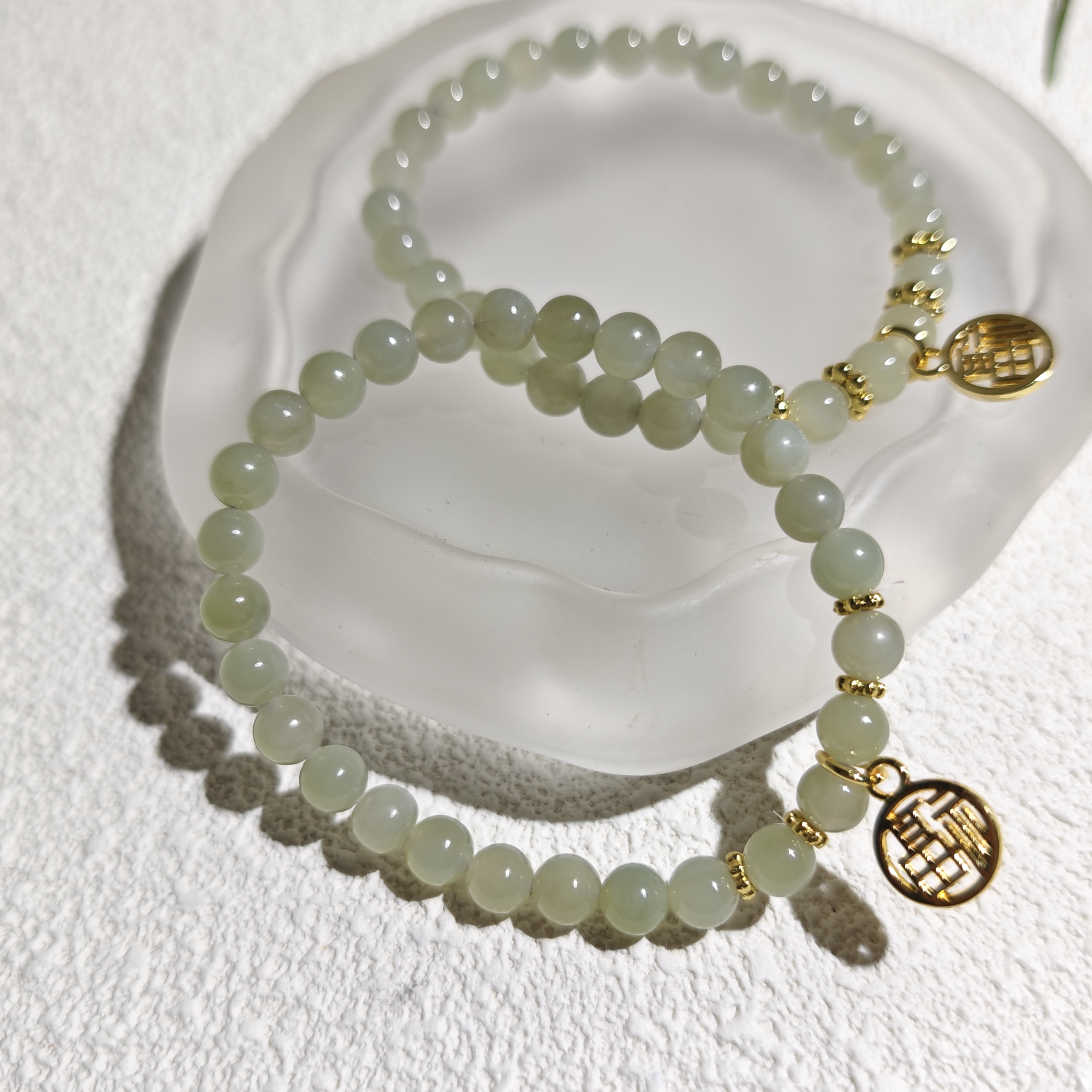 和田玉 冰润设计福牌手串 多样性发货 拍一发一 H564