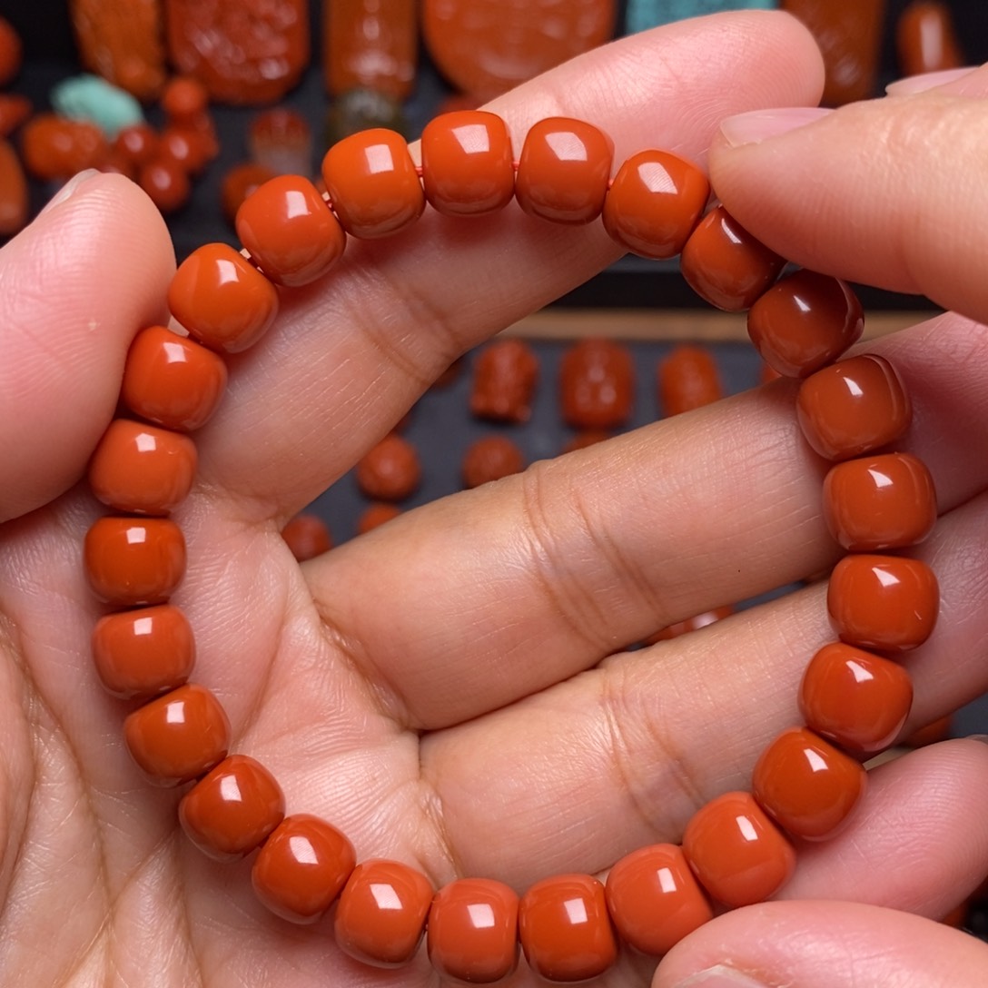 南红玛瑙配饰未镶嵌胆*手串