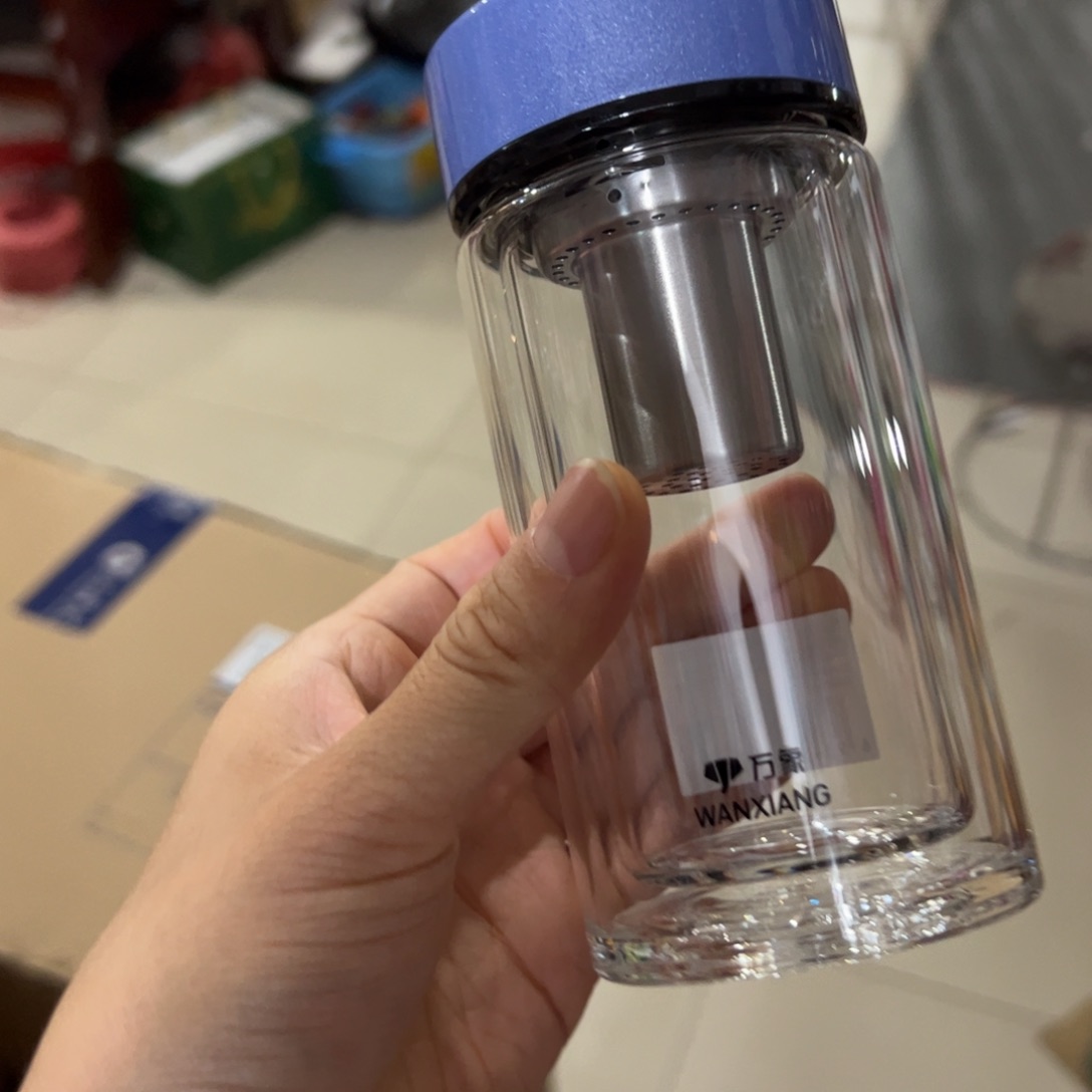 万象v161A蓝色玻璃杯210ml玻璃杯