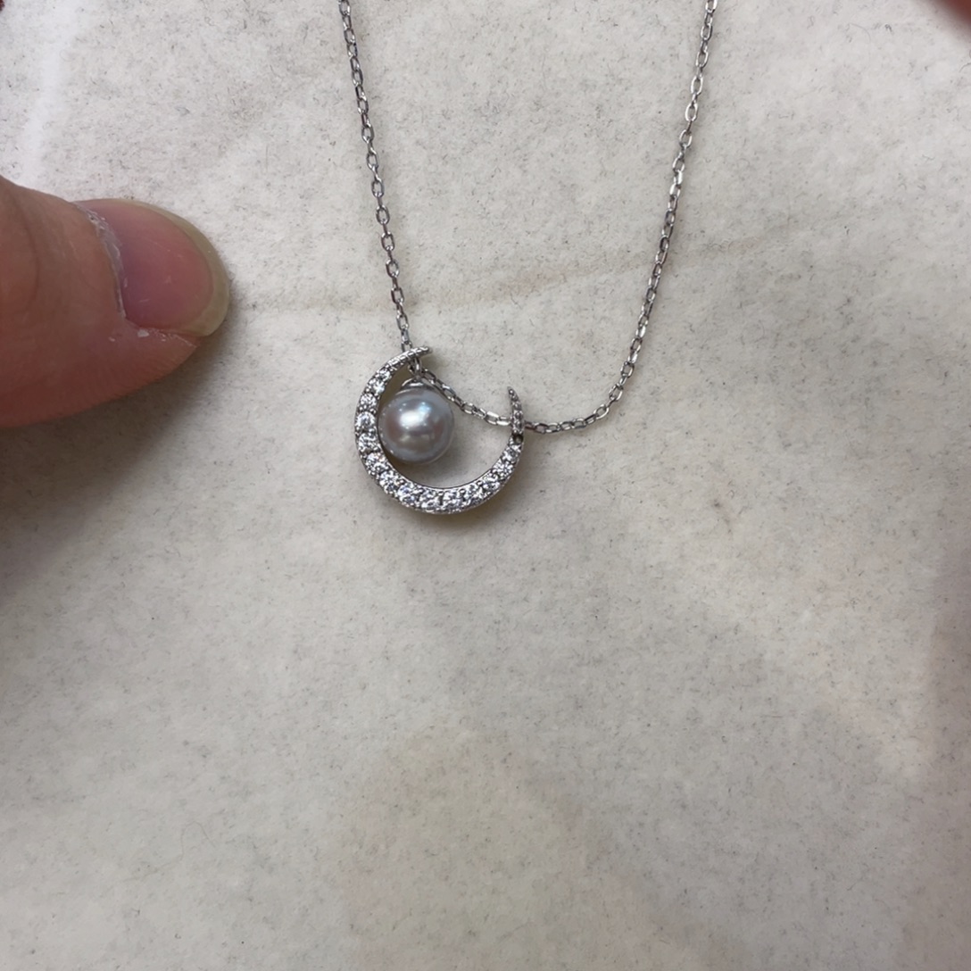 项链海水珍珠银S925镶嵌