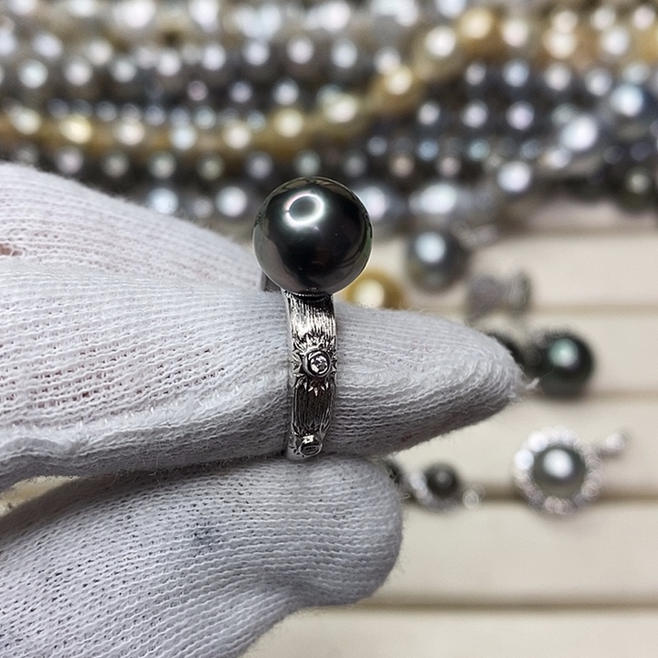 海水珍珠银S925镶嵌戒指