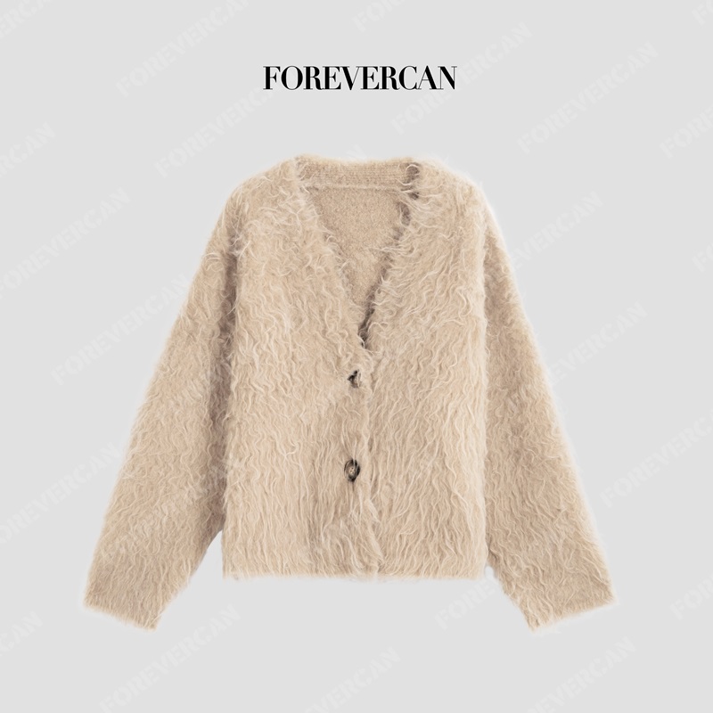 FOREVERCAN“暮色涟漪”拉毛工艺水波纹毛流针织开衫MY4820