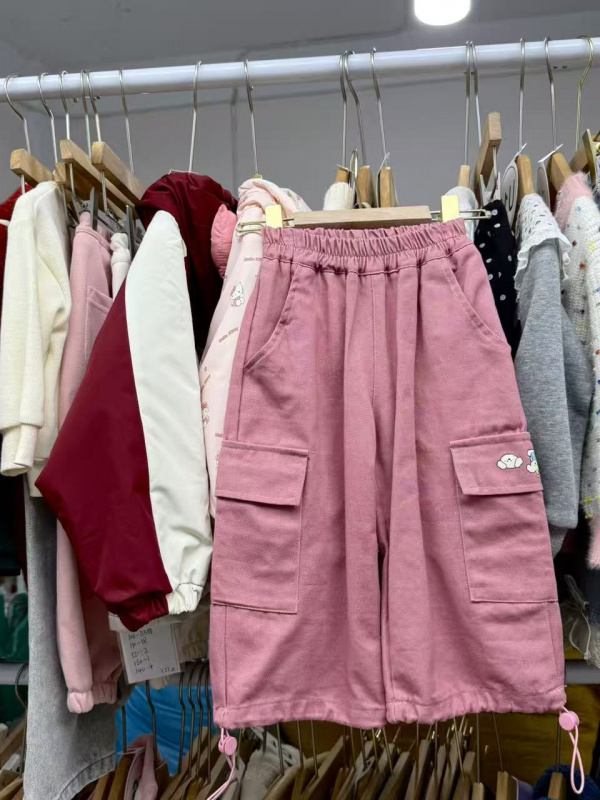 65123-秋款粉色工装裤