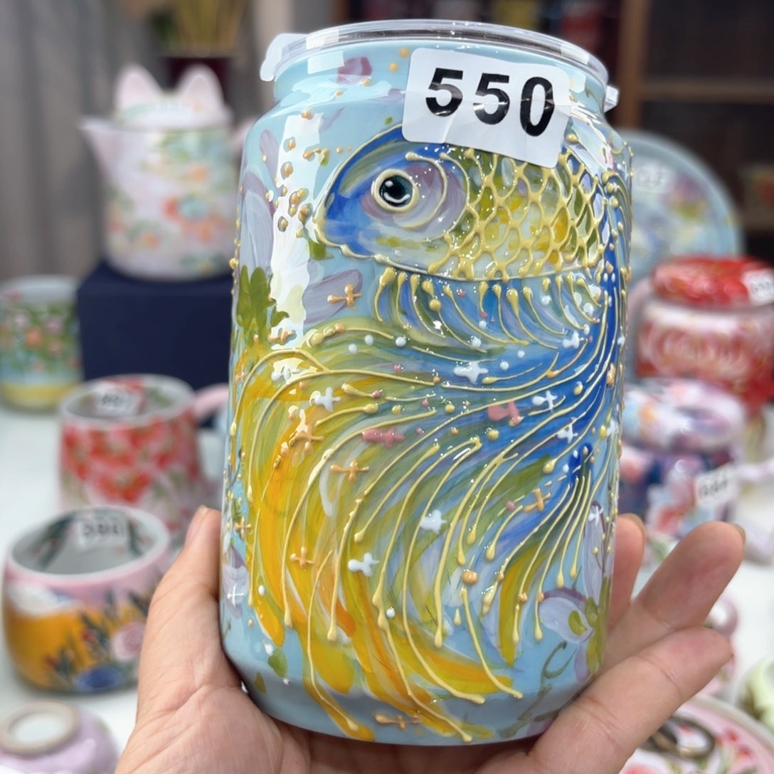 景德镇手绘高温釉下彩陶瓷茶具
