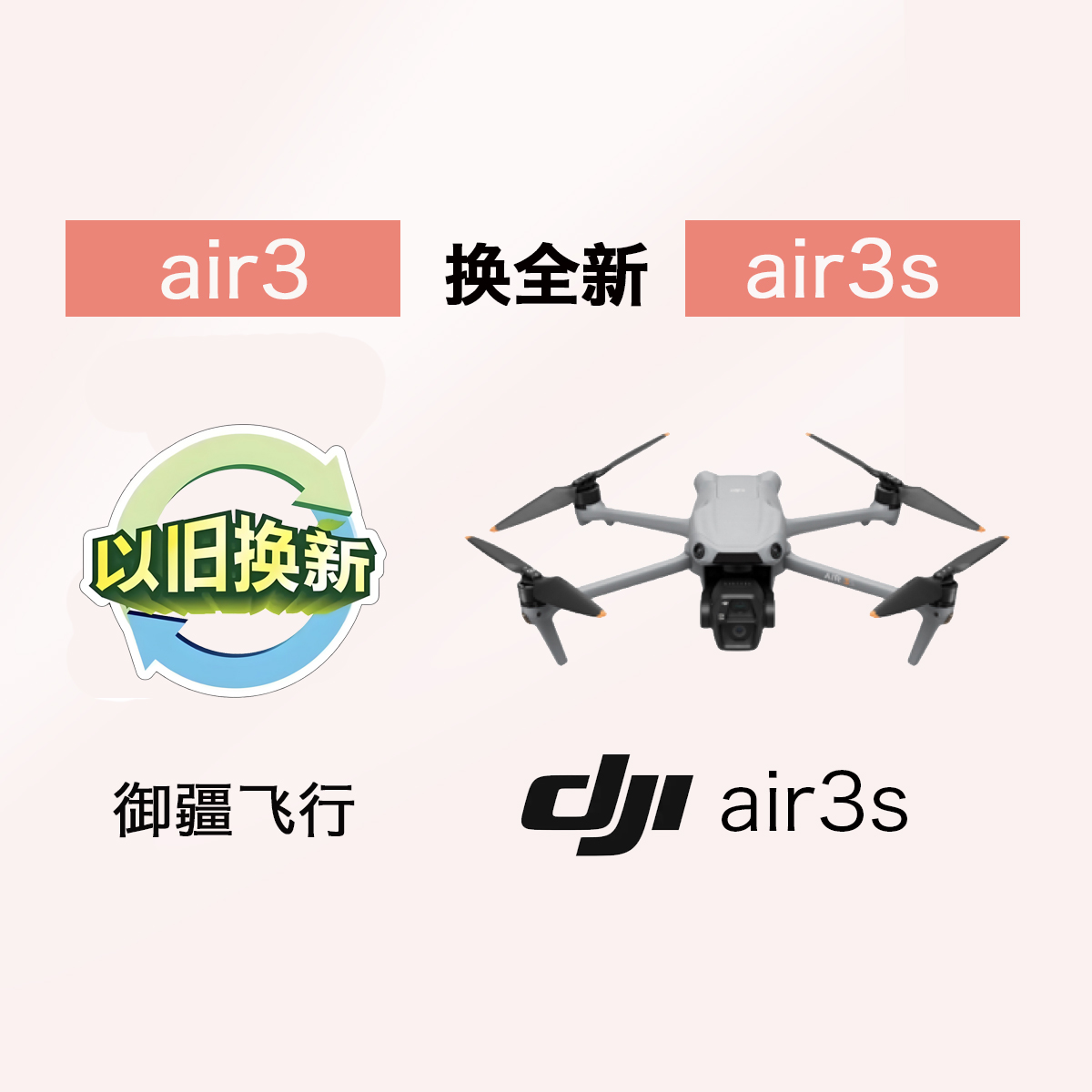 准新品 DJI/大疆 用air3置换air3s全新机 大疆无人机屏控畅飞套餐