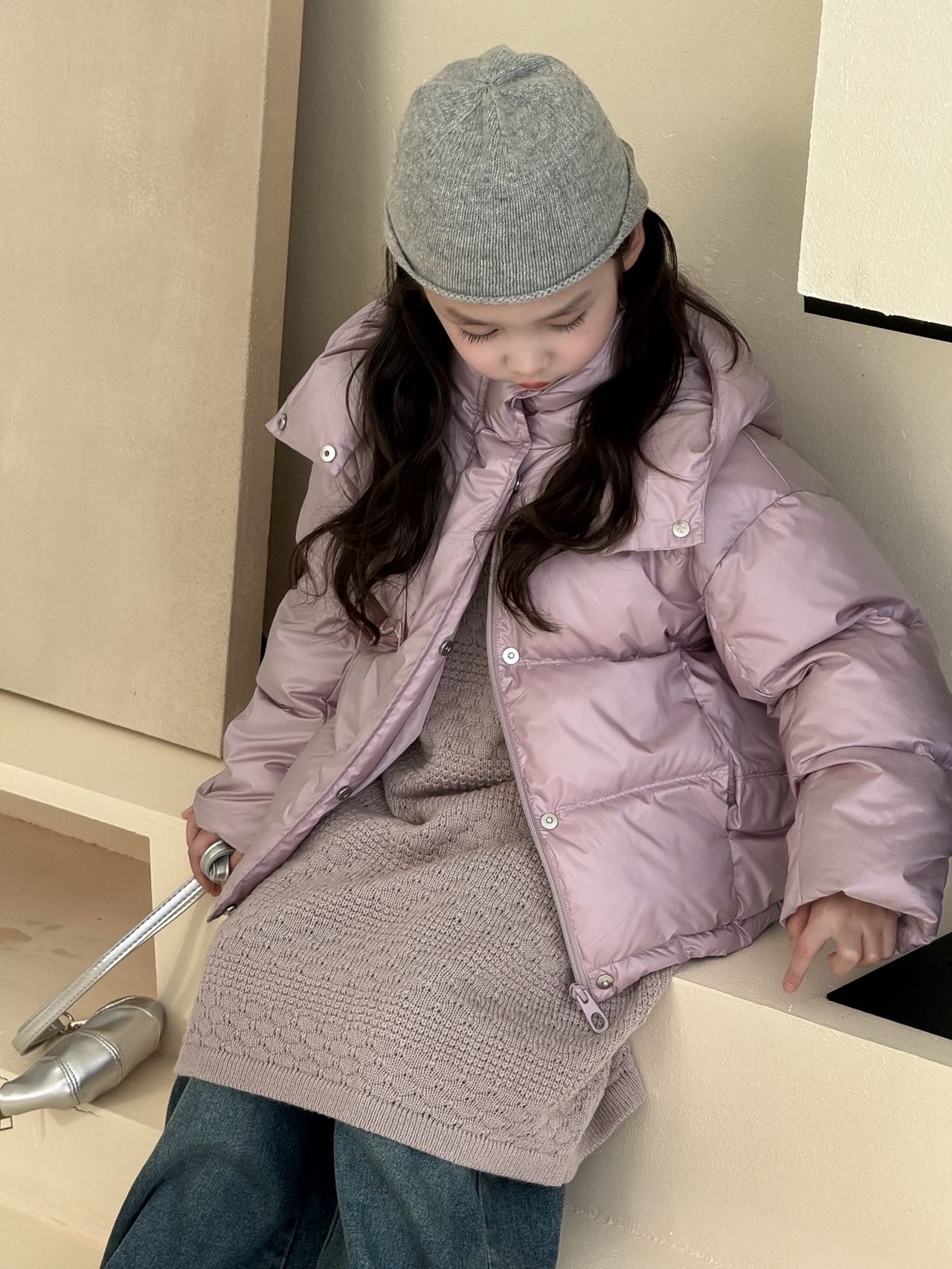 2024缎面 超厚羽绒服 90白鸭绒  7624