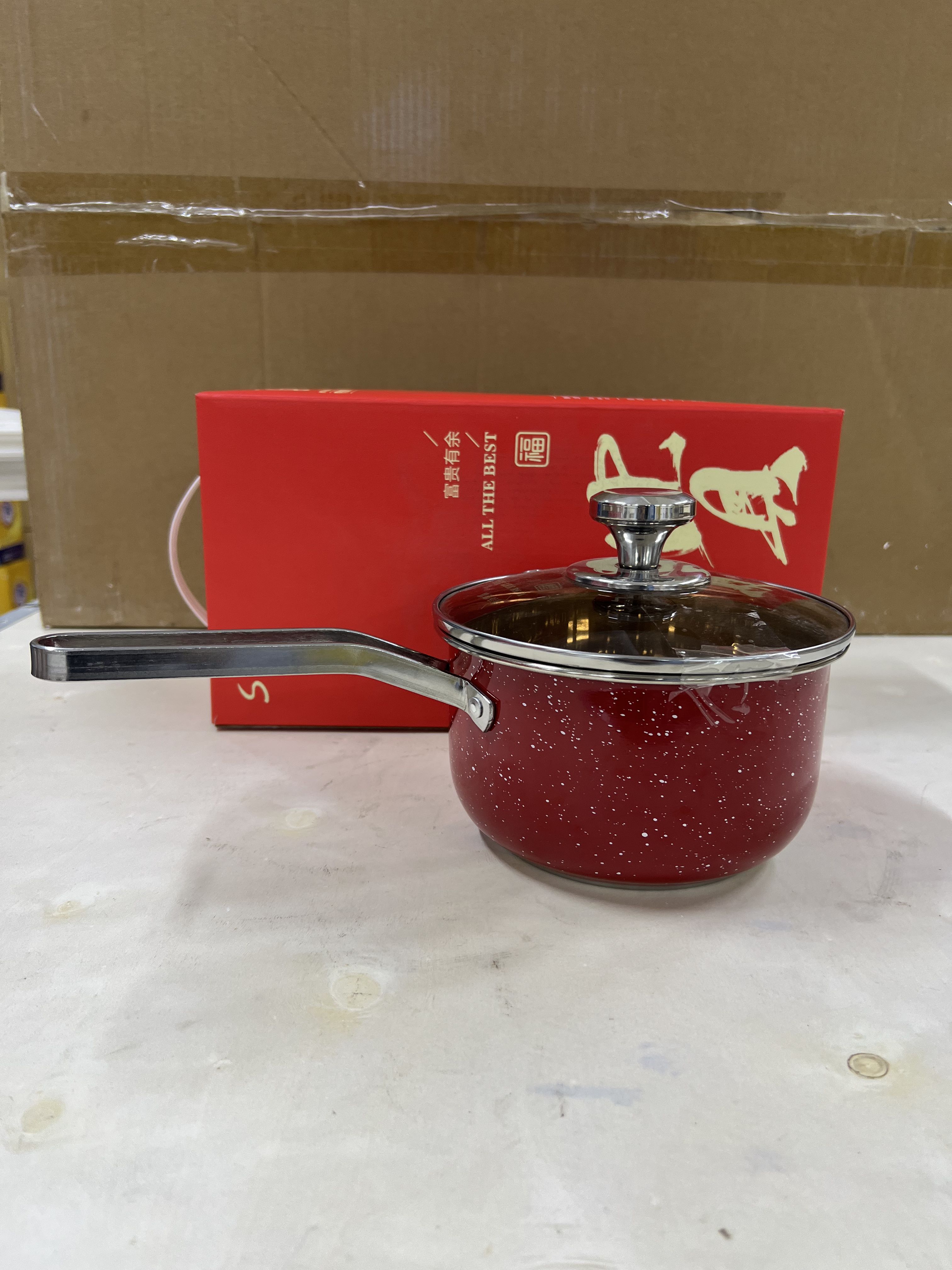 新款红色喜庆明火燃气电磁炉通用小奶锅