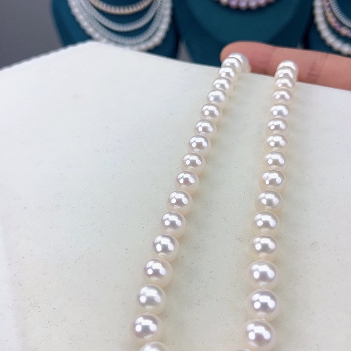 淡水珍珠颈饰银S925镶嵌卡9高品