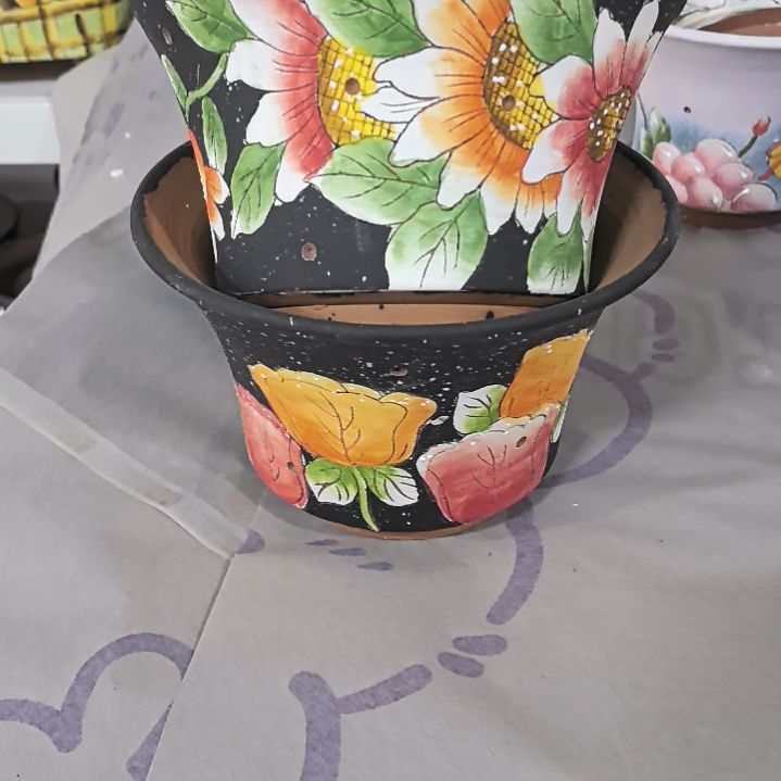 红泥花盆景德镇陶瓷