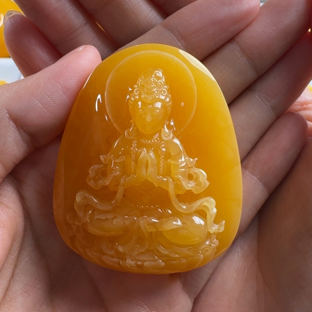 蜜蜡毛衣链未镶嵌萱