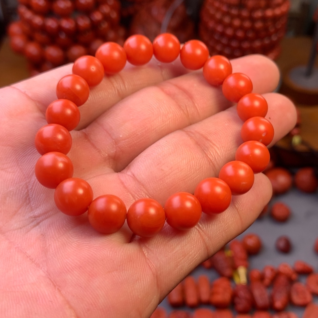 【闪购商品】南红玛瑙保山精工圆珠手串卡9➕未镶嵌