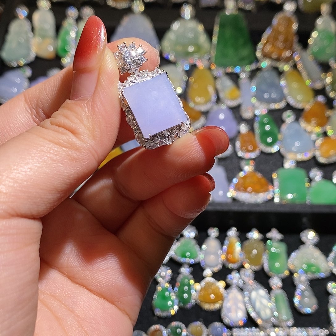 颈饰银S925镶嵌翡翠天然翡翠