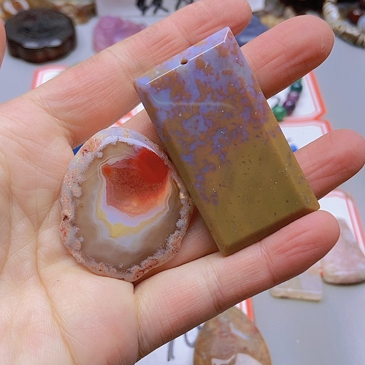 【闪购商品】未镶嵌玛瑙/玉髓珠宝半成品三*