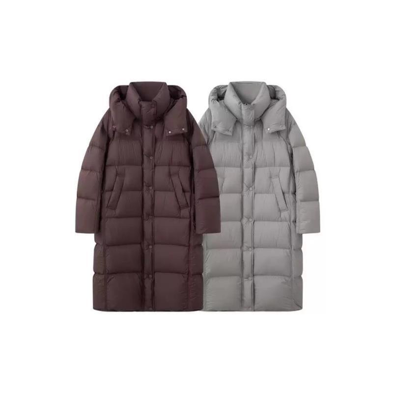 艾家商场同款2025年冬季新款气质百搭中长款连帽羽绒服4139