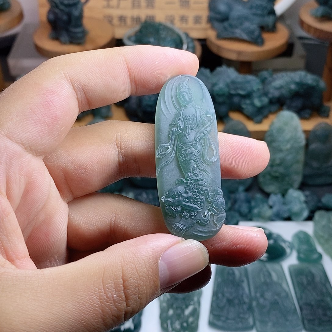 定制翡翠未镶嵌文殊