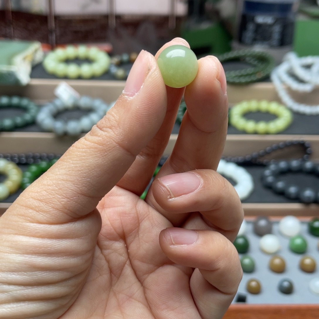 和田玉单珠12未镶嵌