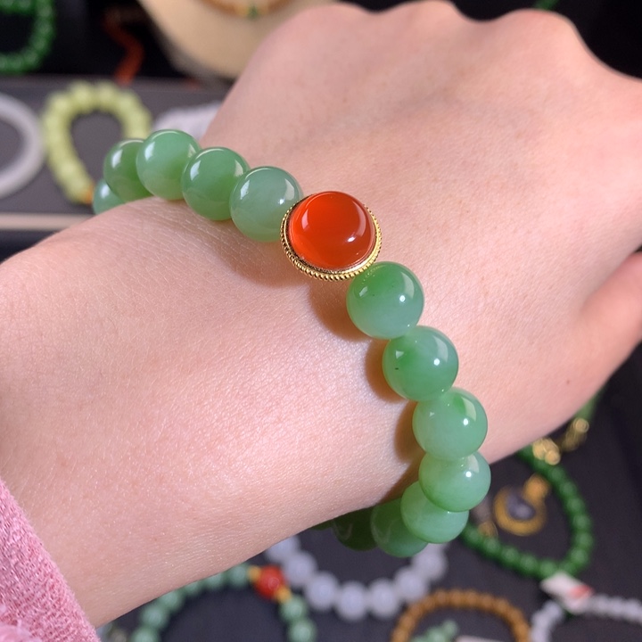 和田玉（碧玉）手链未镶嵌