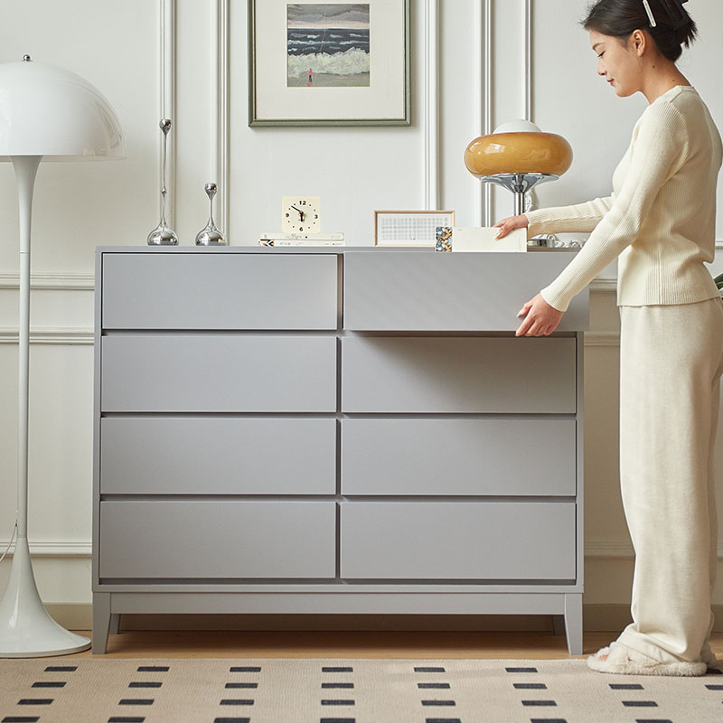 实木八斗柜轻奢卧室网红储物柜简约客厅餐边柜主卧床尾抽屉收纳柜