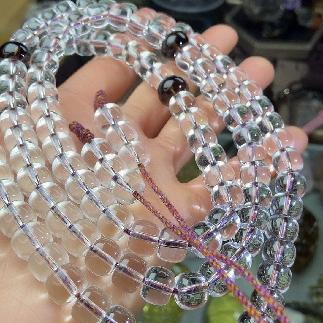 水晶套链未镶嵌水晶108颗盘珠