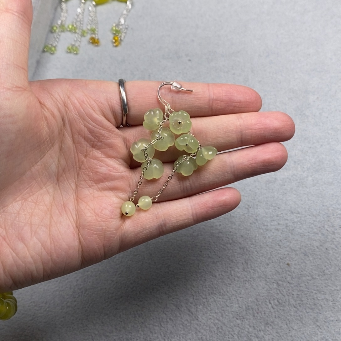 蛇纹石玉未镶嵌挂件耳饰耳环项链