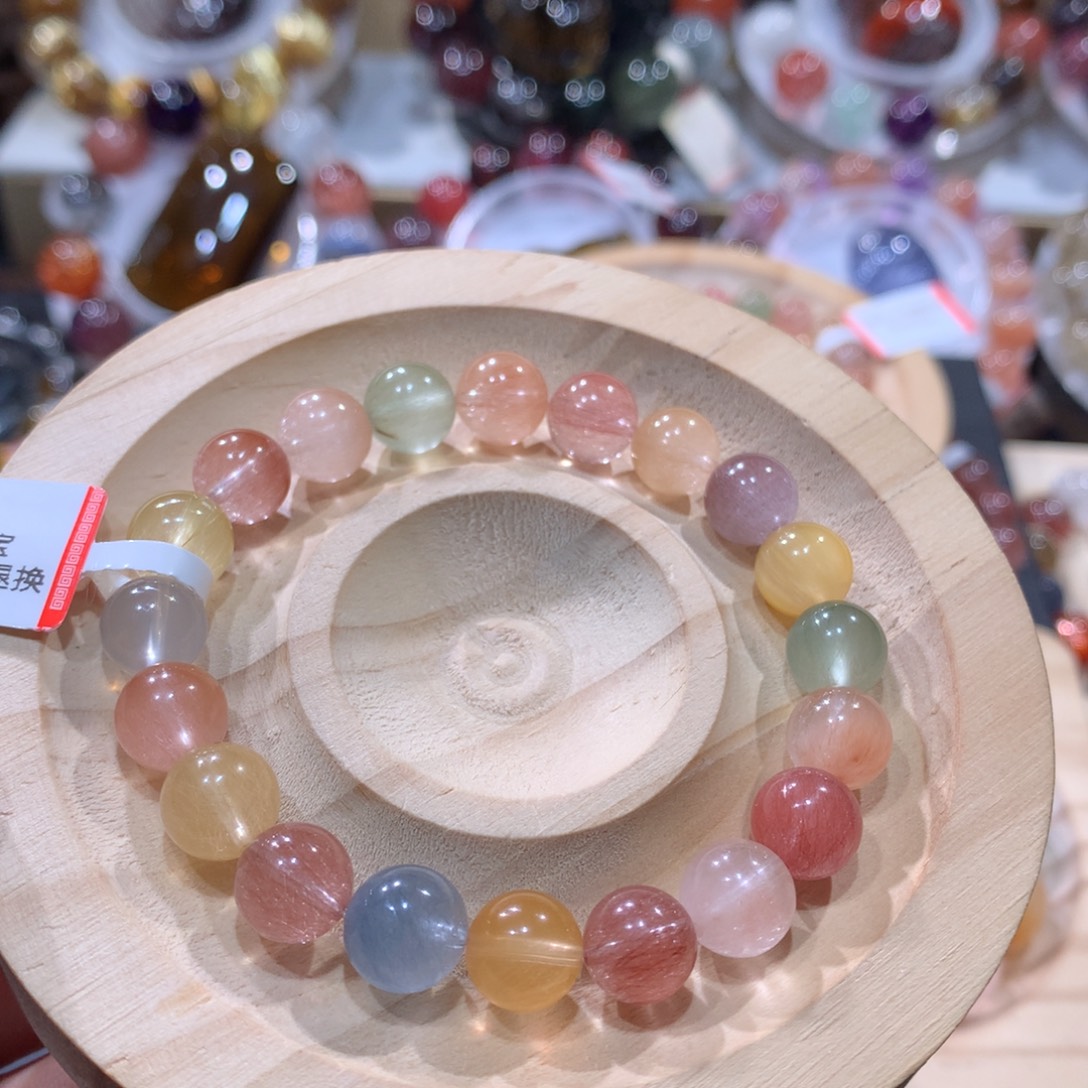 手链水晶未镶嵌糖果彩兔毛8.8mm