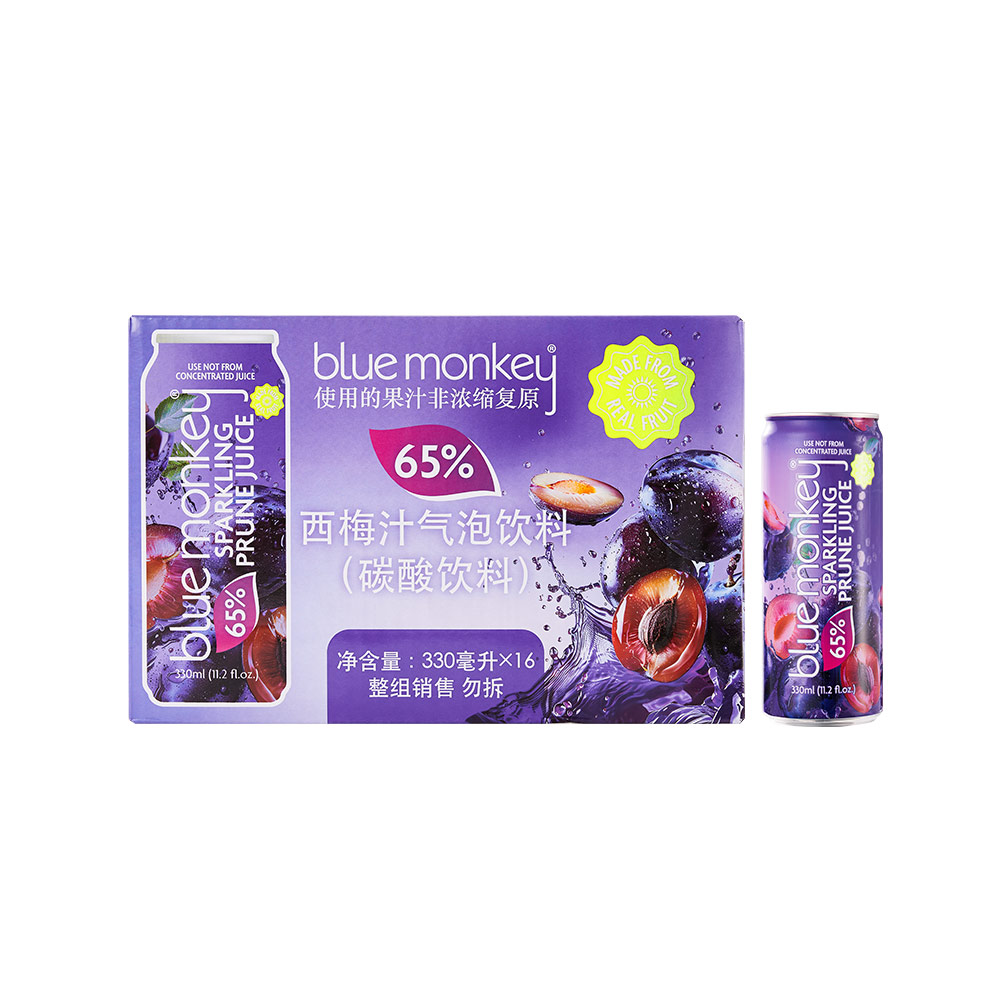 BLUE MONKEY 越南进口 西梅汁气泡饮料 (碳酸饮料) 330mL*16