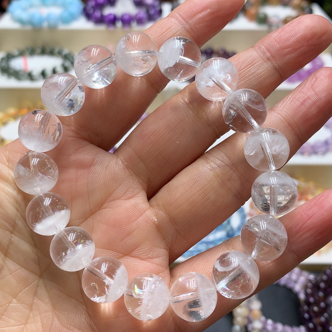 水晶手链未镶嵌天然白幽灵