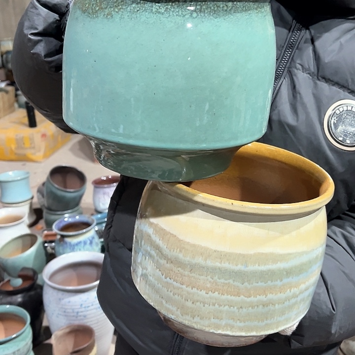 紫砂花盆高18口18————-