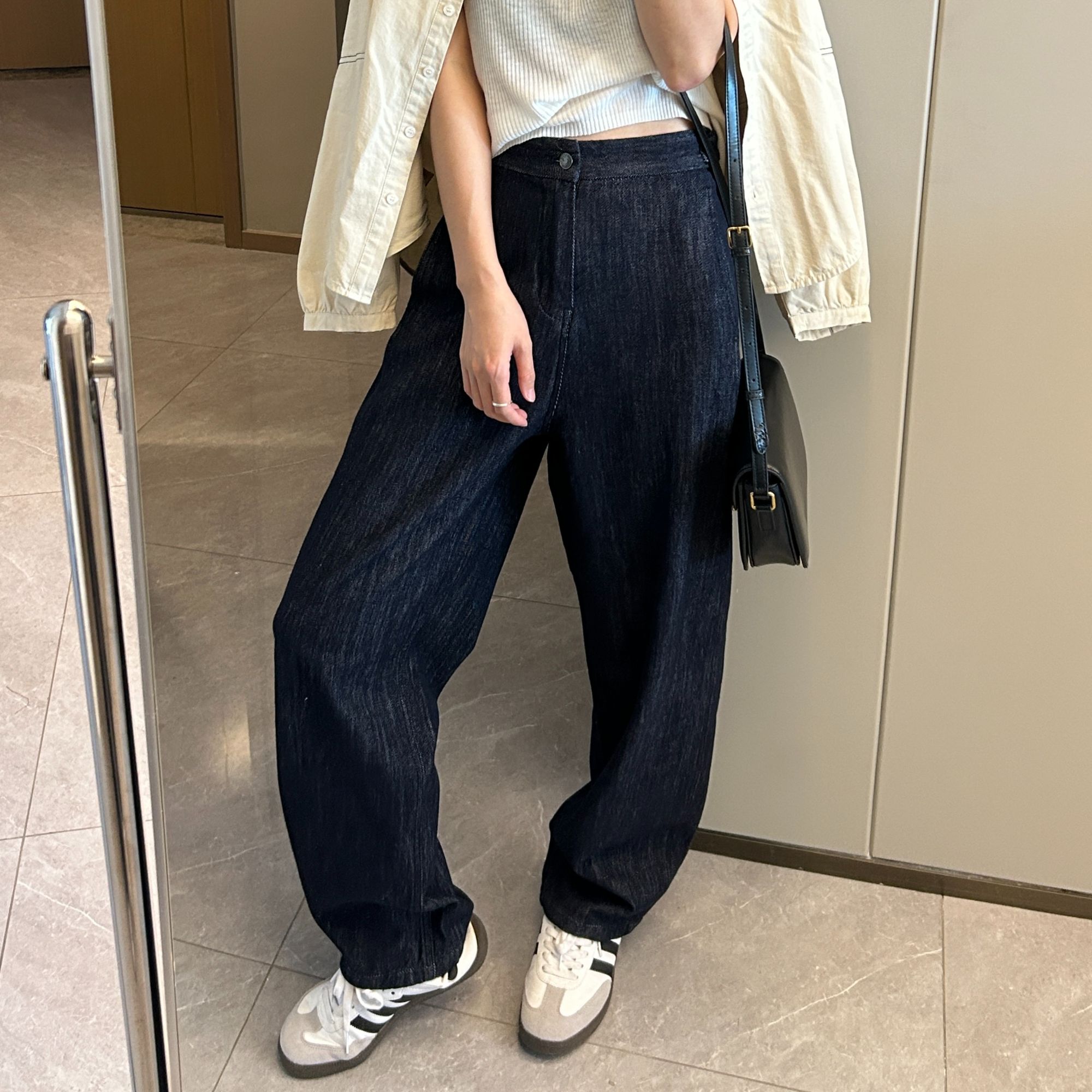 「普洗蓝防掉色 牛仔裤」100%纯棉 显瘦镰刀裤 秋季韩版长裤子Z806