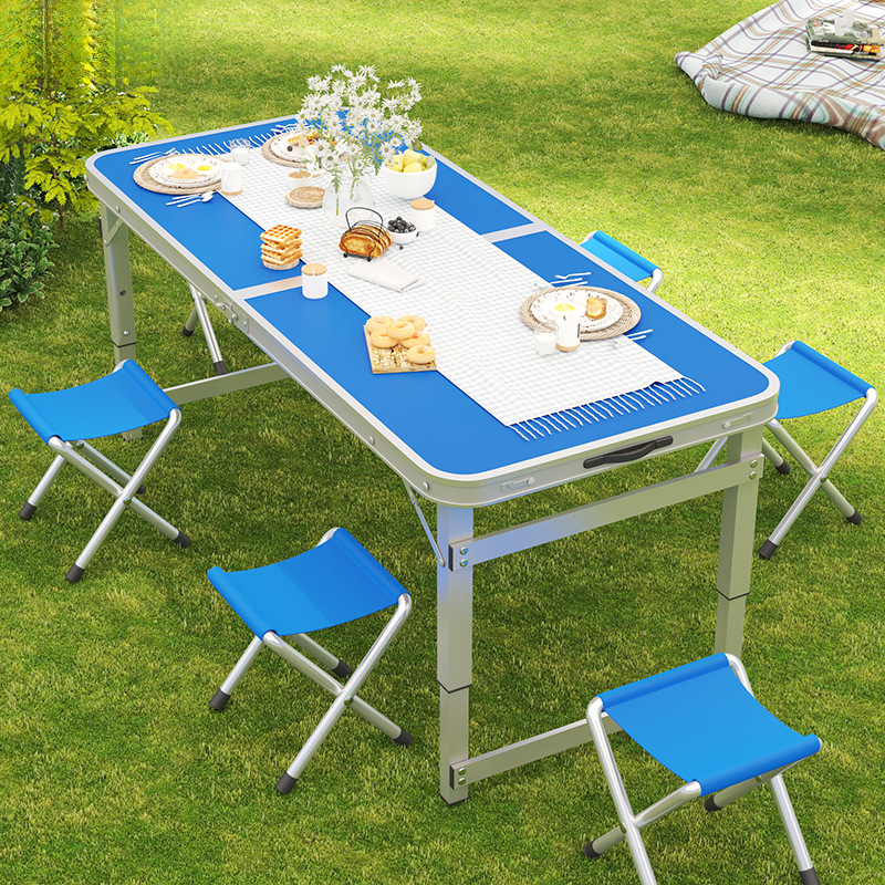 户外折叠桌铝合金便携摆摊桌简易露营烧烤野餐桌椅活动桌凳展业桌