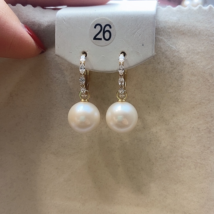 淡水珍珠耳饰银S925镶嵌