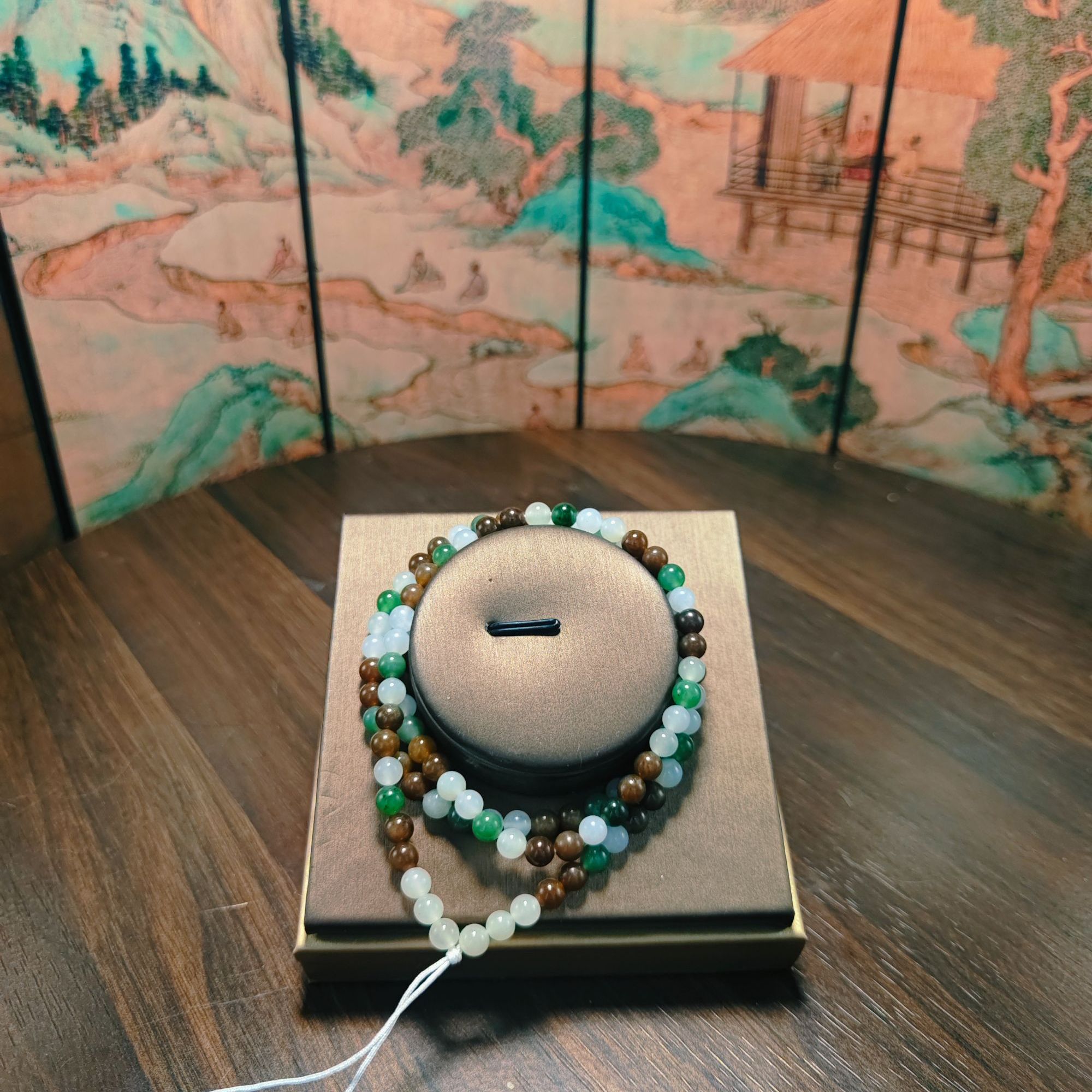 N和田玉多宝圆珠吊坠链4641