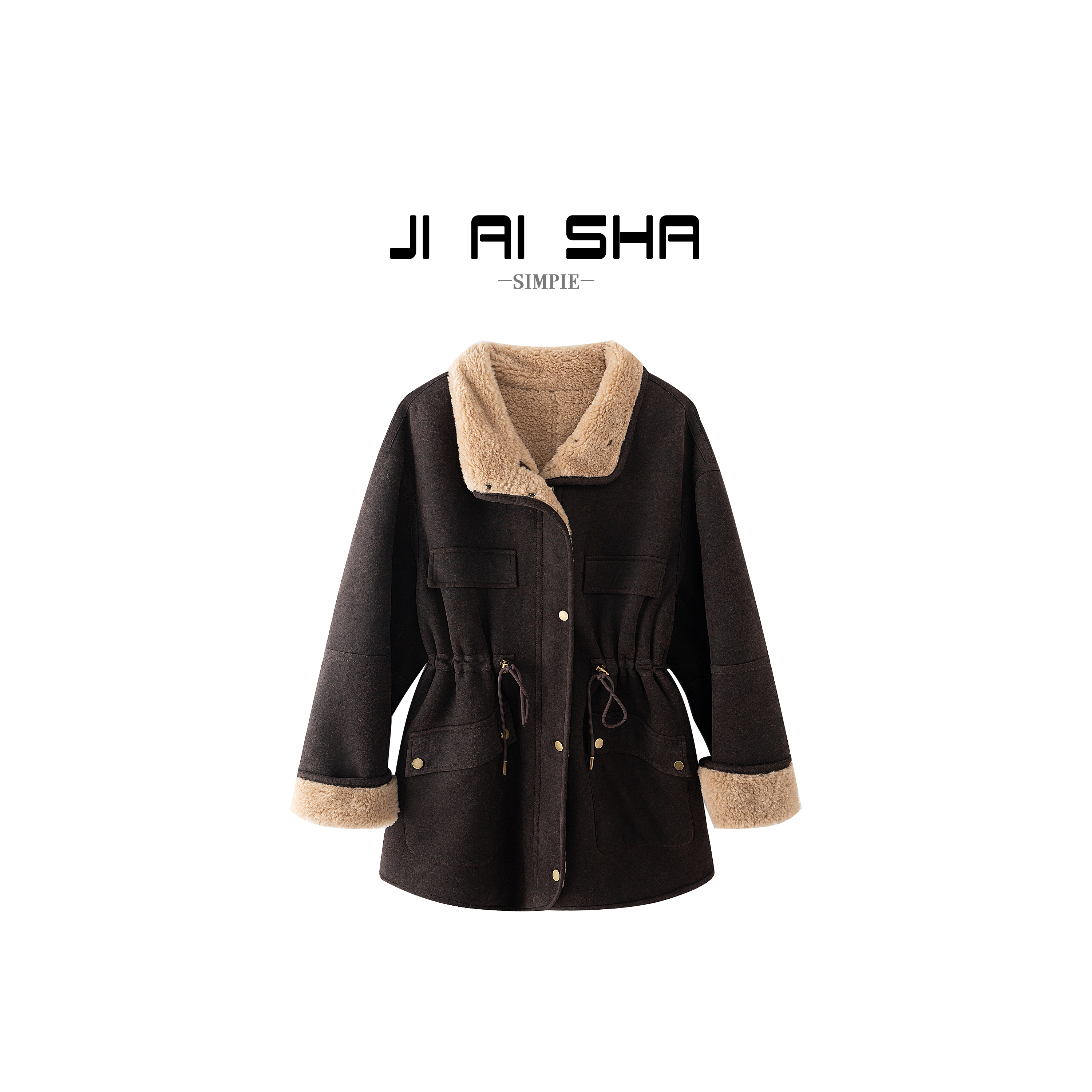 【陳艺】气质时尚百搭设计师秋季短外套大衣加厚外套秋冬CY092