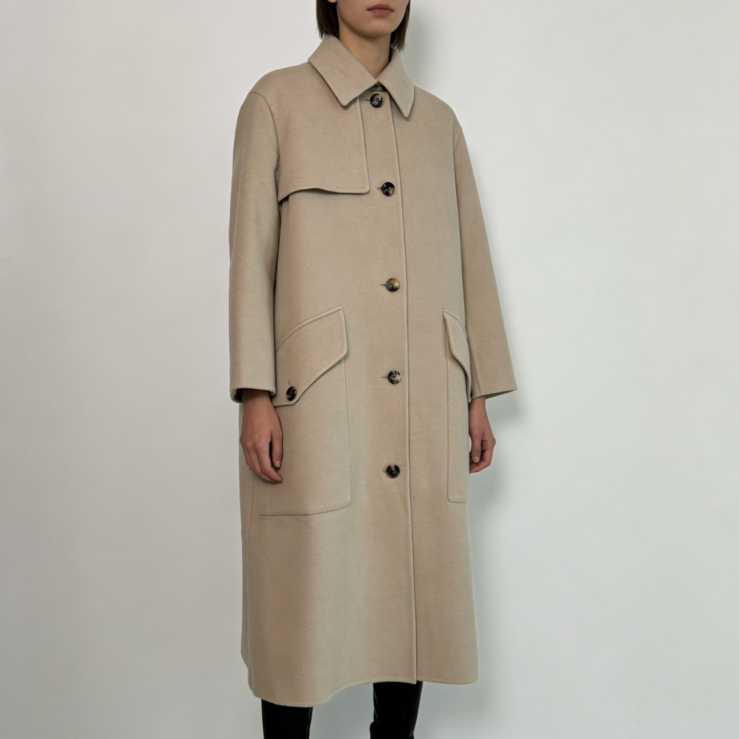 未使用 Hermes/爱马仕 E600113/未使用/大口袋羊绒大衣/尺码34